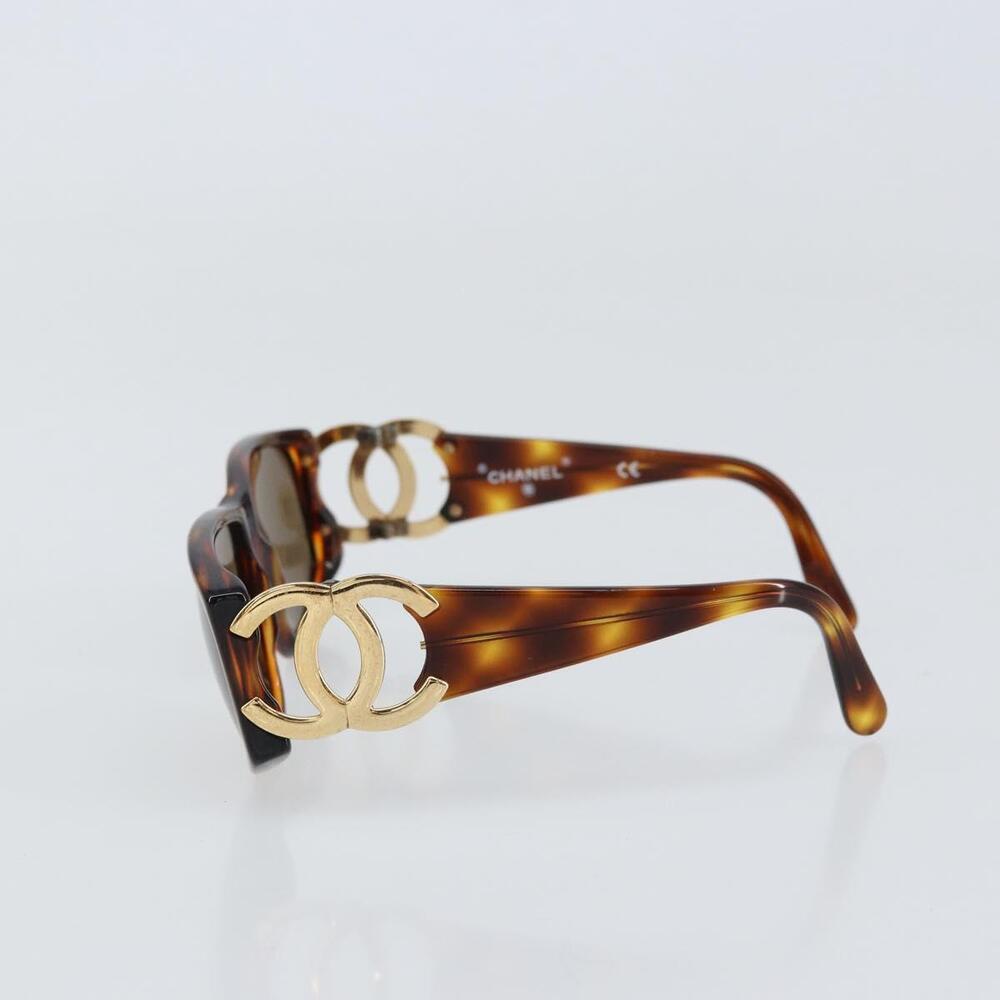 CHANEL COCO Mark Sunglasses plastic Brown CC Auth yk20054 - Picture 4 of 12